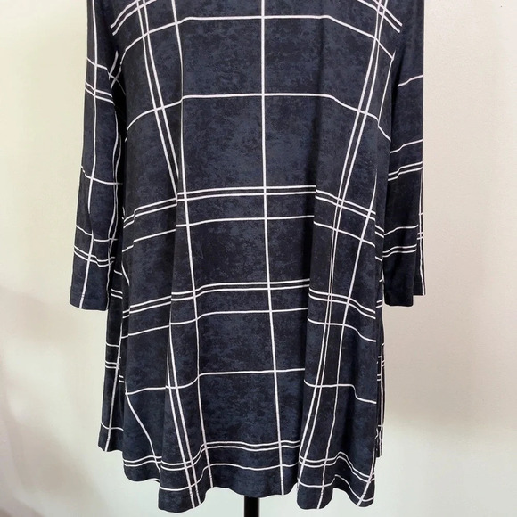 Alembika Windowpane Mineral Wash 3/4 Sleeve Pocket Tunic - Picture 10 of 14